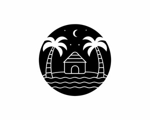 creative details Beach Resort Icon vector illustration