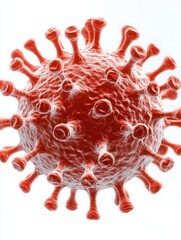 Coronavirus particle floating on white background causing covid 19 disease