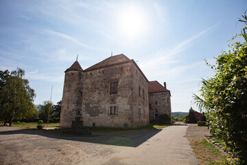 Fototapeta premium medieval castle Saint Miklosh in Chynadiyevo, Ukraine