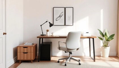 Modern Minimalist Home Office Workspace Design