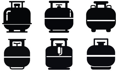Vector Illustration of Various Gas Cylinders