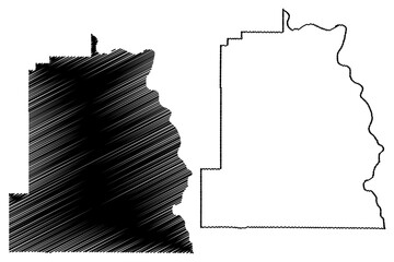 Asotin County, State of Washington (U.S. county, United States of America, USA, U.S., US) map vector illustration, scribble sketch Asotin map