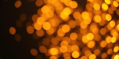 Obraz premium Abstract gold bokeh lights sparkle on dark background, pattern, shine