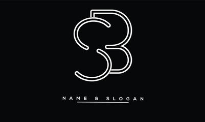SB, BS Abstract Letters Logo Monogram