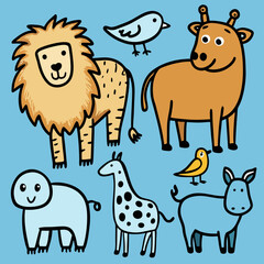 Obraz premium set of cartoon animals