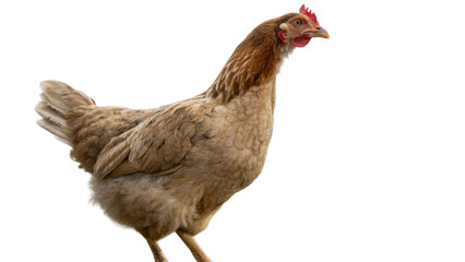 Fototapeta premium Full body chicken hen standing isolated transparent background