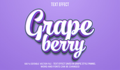 Grape Berry 3d editable text effect style