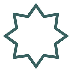 Islamic geometric shapes and ornamental frame icon