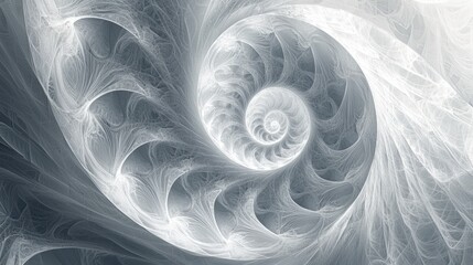 abstract spirals in varying shades of white.