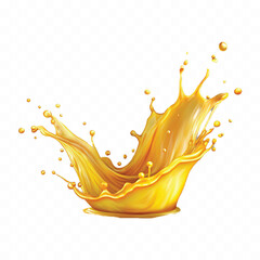 realistic 3d splash of mango or orange juice isolated on white background