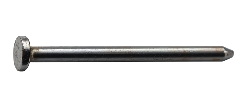 Metal nail, on a transparent background. high resolution PNG file