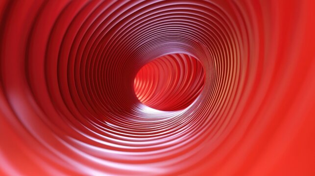 an abstract representation of distorted reality in red.