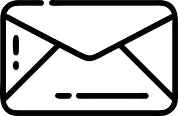 WebMinimalist Envelope Icon with Address Lines and Stamp Area in Simple Black and White Design