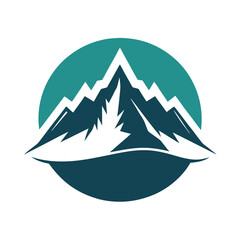 create a the mountain silhouette vector icon desing with a white background
