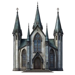 Obraz premium Gothic Cathedral: Majestic architecture showcasing a gothic cathedral with intricate details, pointed arches, and soaring spires, a symbol of faith and historical significance.