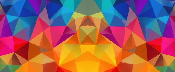 Obraz premium Abstract geometric shapes forming a complex, colorful pattern, illustration, mosaic
