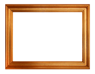 Golden frame with transparent background for easy image insertion