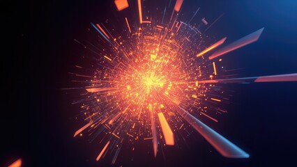 Fototapeta premium Dynamic Abstract Digital Visual of Glowing Particles and Energy Burst