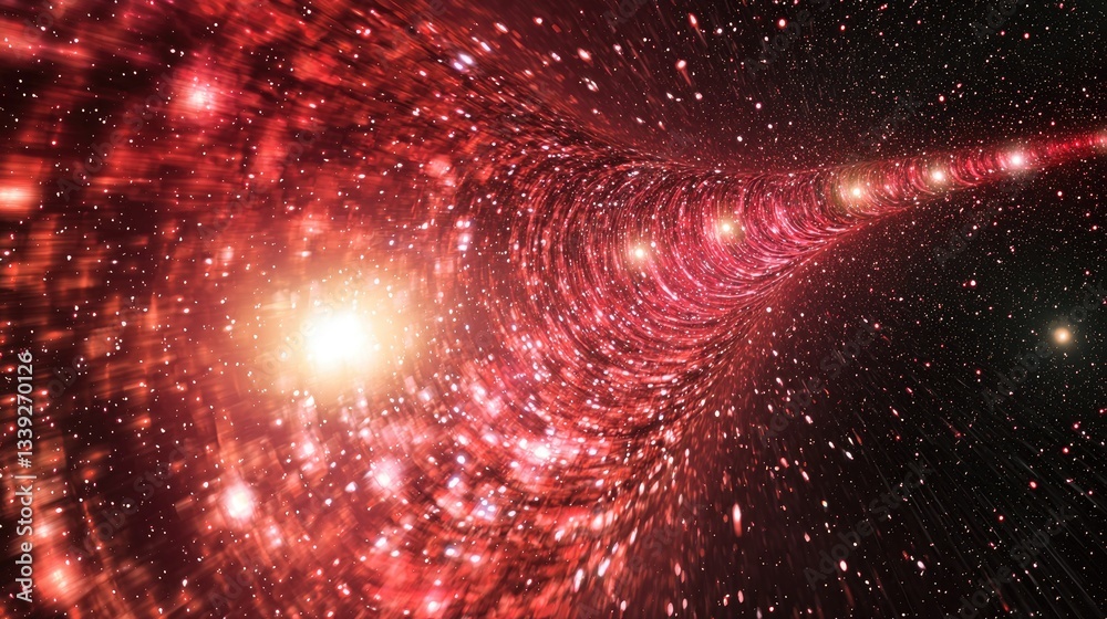 Wall mural an image depicting interstellar views in red.