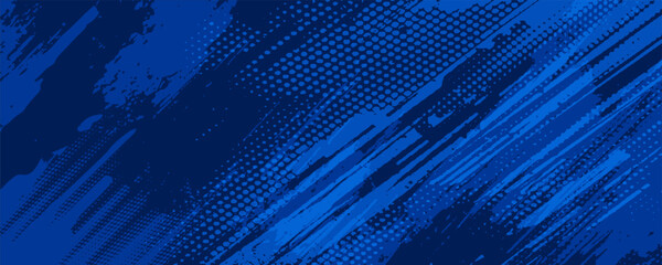 blue color pattern gradient grunge texture background. Dots pop art comics sport style vector illustration Abstract background dark blue with modern corporate concept © Rejeki