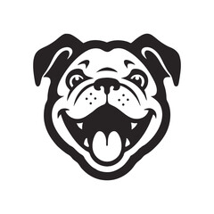 Cartoon Bulldog Face Vector Illustration