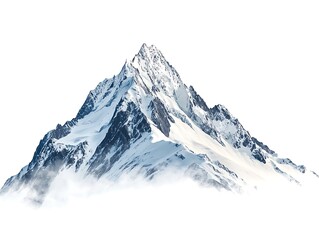 Majestic Mountain Peak: A towering mountain peak, shrouded in swirling mist and capped with pristine snow, evokes a sense of awe and the raw power of the natural world.