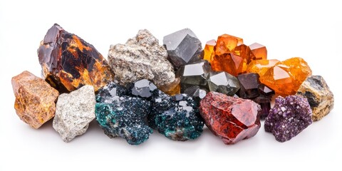 conflict minerals on white background, rare earth elements deal, highlighting their economic and technological significance.