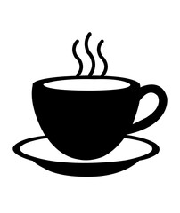 Coffee clip art design on plain white transparent isolated background for card, shirt, hoodie, sweatshirt, apparel, card, tag, mug, icon, poster or badge