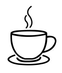 Coffee clip art design on plain white transparent isolated background for card, shirt, hoodie, sweatshirt, apparel, card, tag, mug, icon, poster or badge