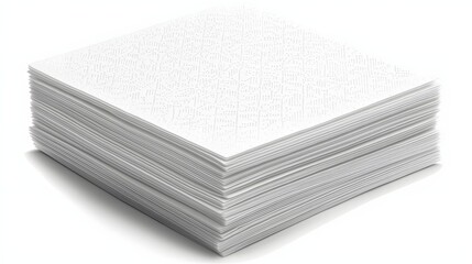 Stack of White Textured Paper on a Clean Background for Creative Office or Business Use