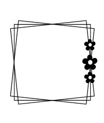 Square frame clip art design on plain white transparent isolated background for card, shirt, hoodie, sweatshirt, apparel, tag, mug, icon, poster or badge