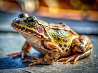 Obraz premium Minimalist Photography: European Common Frog - Rana temporaria - Amphibian Portrait
