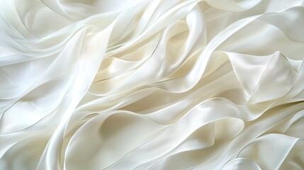 Obraz premium an image of flowing ribbons in various shades of white.