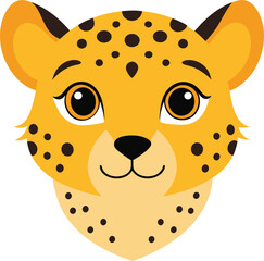 Cute Cheetah Head Cartoon Vector Illustration