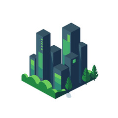 Urban green space icon, minimalistic vector design with clean shapes, modern aesthetics