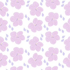 Delicate seamless pattern of flowers. Soft, light, pastel colors. Vector flat illustration for wallpaper, clothes, packaging