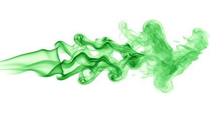 green smoke on white background