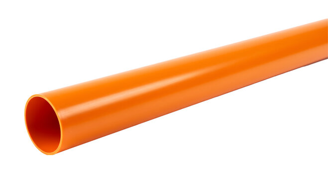orange plastic pipe isolated