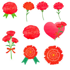 set of red poppies