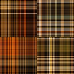 Warm fall gingham tartan check seamless pattern. Woven classic variegated ombre check texture with fabric effect. Repeatable tile for fashion and home decor soft furnishing design. 