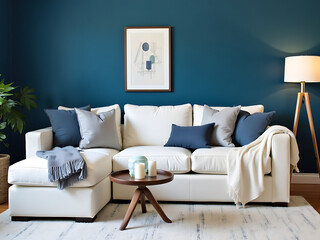 Modern living room interior with comfortable furniture and stylish decor