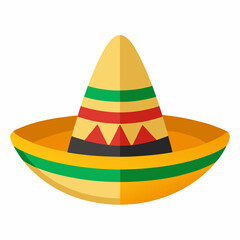 Mexican sombrero hat isolated on Transparent background