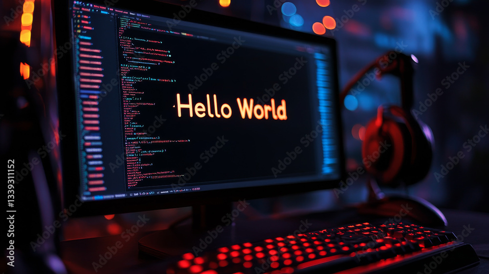 Wall mural a dark-themed 4k programming wallpaper featuring 