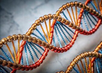 Red Blue DNA Helix, Biotech Genetic Research, High-Tech Biology, Science Background