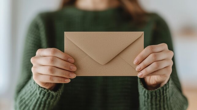 Holding a Kraft Paper Envelope