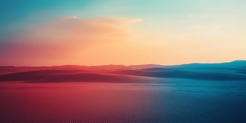 Obraz premium A vivid desert scene merges colorful horizons, portraying beauty and tranquility in nature.