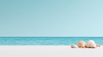 Obraz premium Seashells on Beach Serenity
