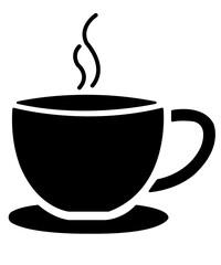 Coffee clip art design on plain white transparent isolated background for card, shirt, hoodie, sweatshirt, apparel, card, tag, mug, icon, poster or badge