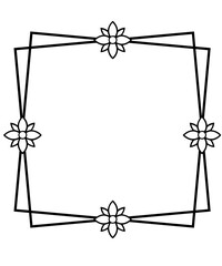 Square frame clip art design on plain white transparent isolated background for card, shirt, hoodie, sweatshirt, apparel, tag, mug, icon, poster or badge