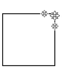 Square frame clip art design on plain white transparent isolated background for card, shirt, hoodie, sweatshirt, apparel, tag, mug, icon, poster or badge